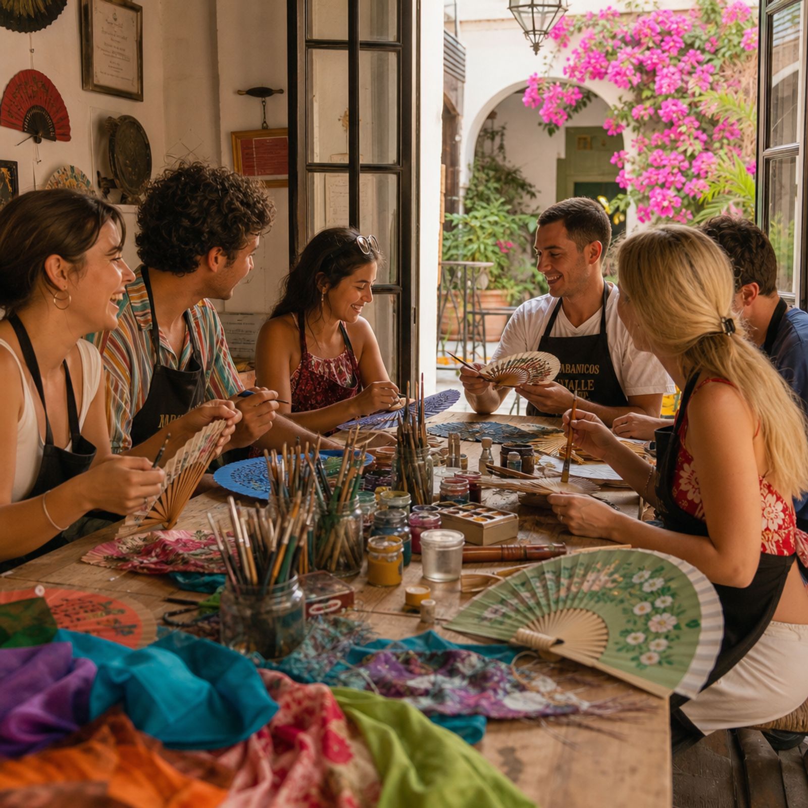 Fan Painting workshop in a private fan atelier